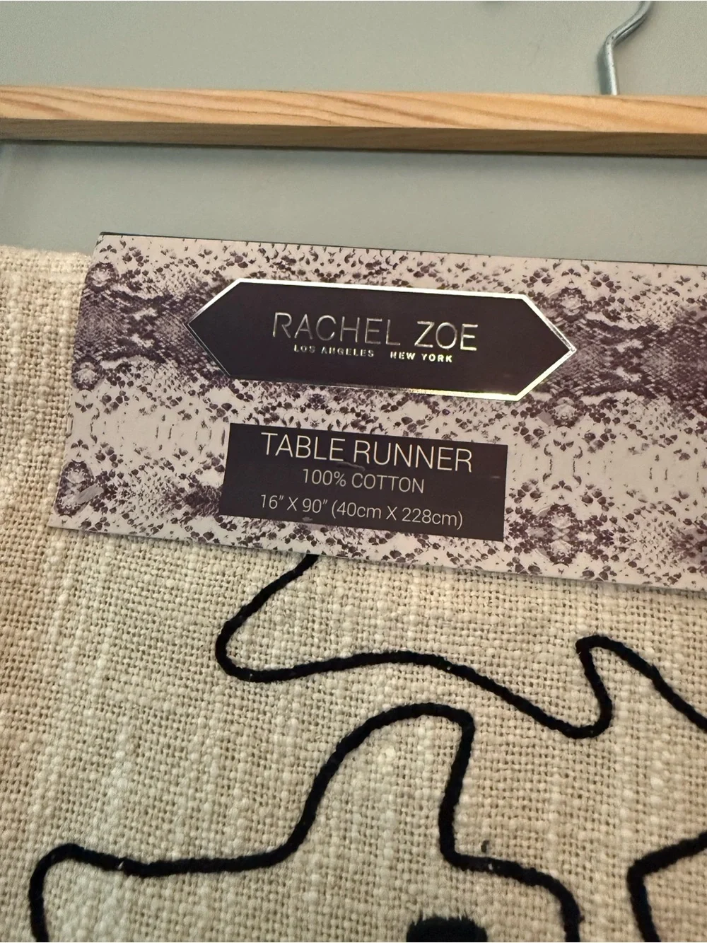 Rachel Zoe Cream Runner with Black Ghost Outline